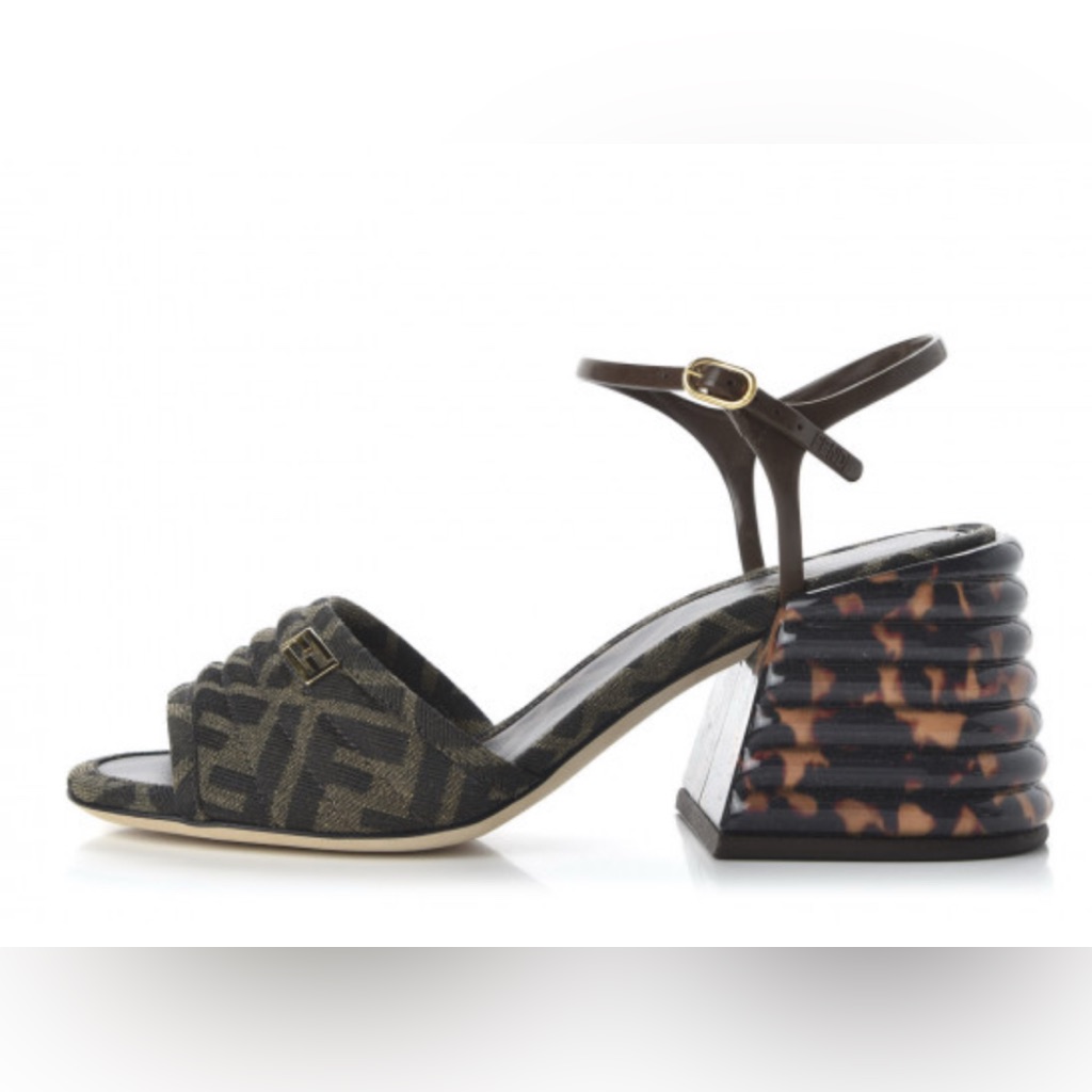Fendi Brown And Black Sandals